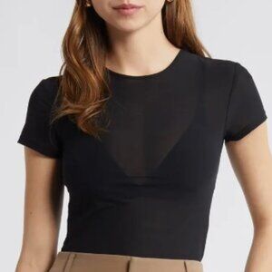 Black, Sheer Cotton Candy Layering Top